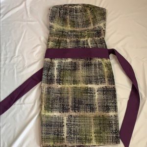 Strapless printed dress